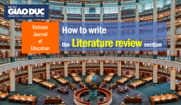 Kỹ năng viết bài báo khoa học: Cấu trúc và một số lưu ý khi viết phần Tổng quan nghiên cứu (Literature review)